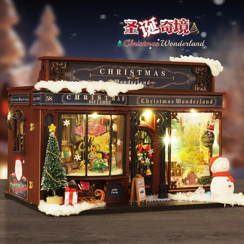 Model Kit House - DIY little house Christmas wonderland toy